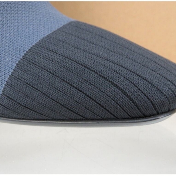 $1000 BURBERRY DOLMAN NAVY GRAY KNITTED CHECK KNEE HIGH HEEL SOCK BOOTS 38 - Picture 10 of 12